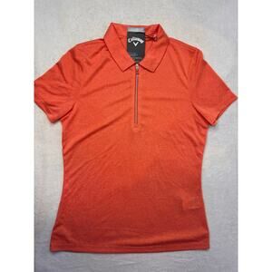 Callaway Women’s XS 1/4 Zip Opti-Dry Firelight Red-Orange SS Golf Polo NWTs